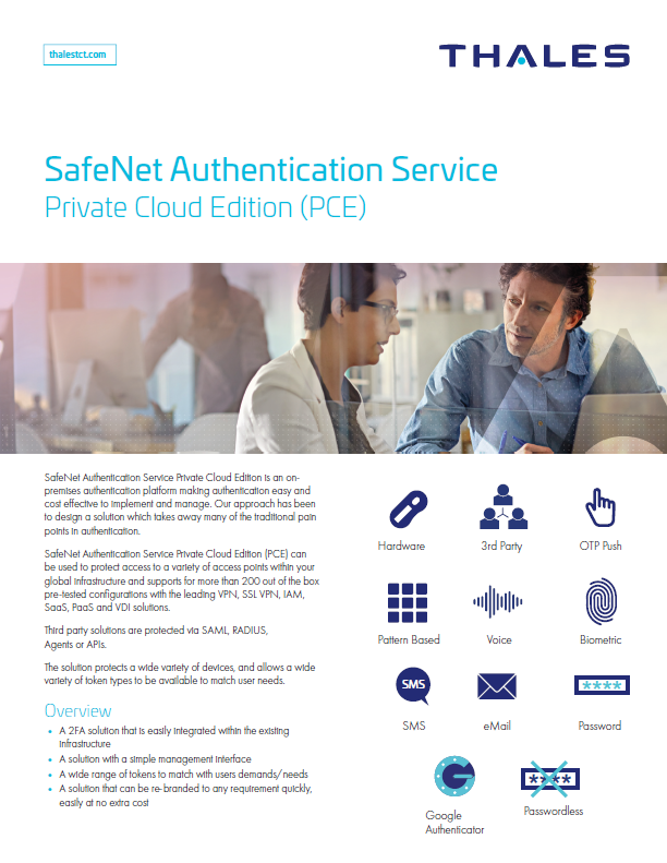 Product Brief: SafeNet Authentication Service Private Cloud Edition