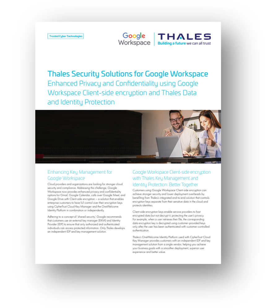 Thales Security Solutions for Google Workspace